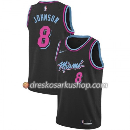 Muški NBA Dres Miami Heat Tyler Johnson 8 Nike 2018-19 City Edition Crna Swingman